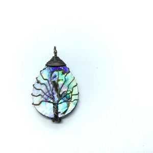 Wire Wrapped Abalone Shell Necklace